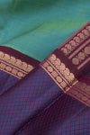 Eevara Aqua Blue Purple Kancheevaram Heirloom Silk Saree