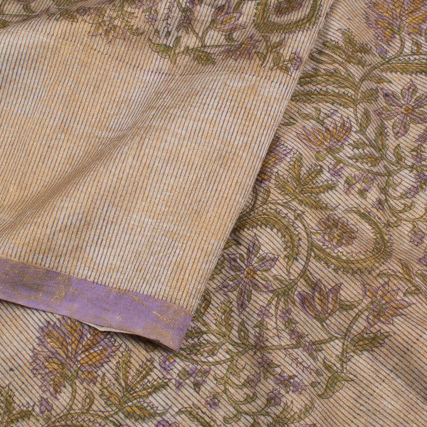 Hand Block Printed Chanderi Silk Cotton Saree-Rutambhara-RUTAMBHARA