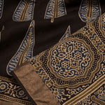 Ajrakh Printed Modal Cotton Saree-Rutambhara-RUTAMBHARA