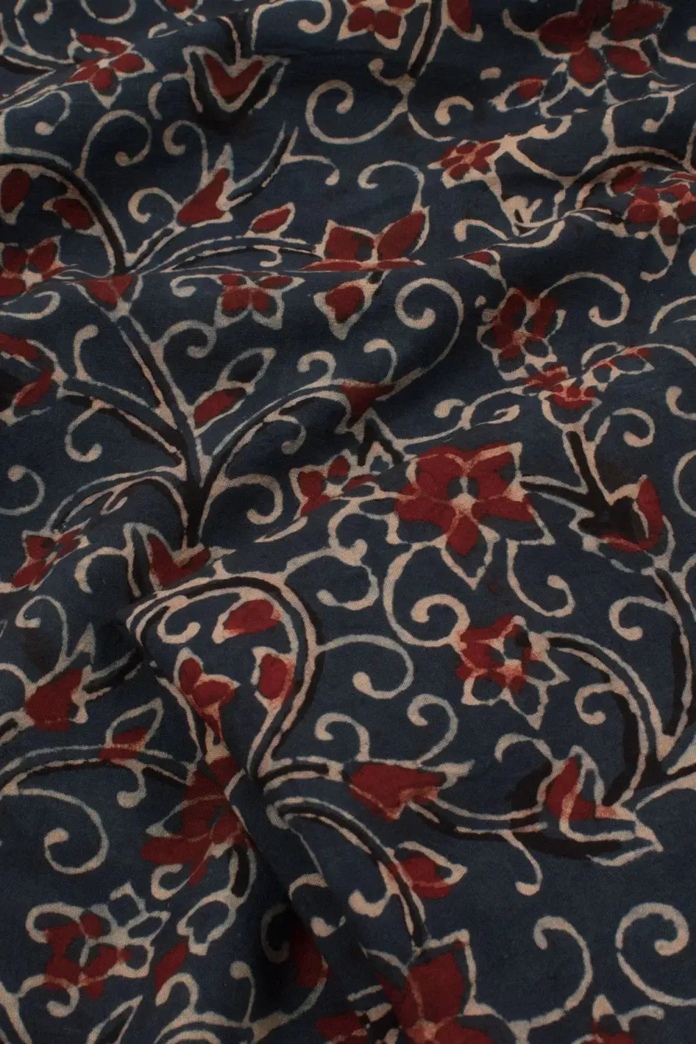 Ajrakh Printed Cotton Kurta Material-Rutambhara-RUTAMBHARA