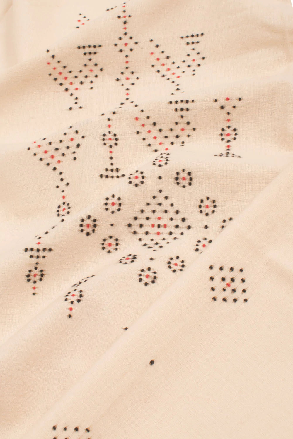 Off White Tangaliya Cotton Kurta Material-Rutambhara-RUTAMBHARA