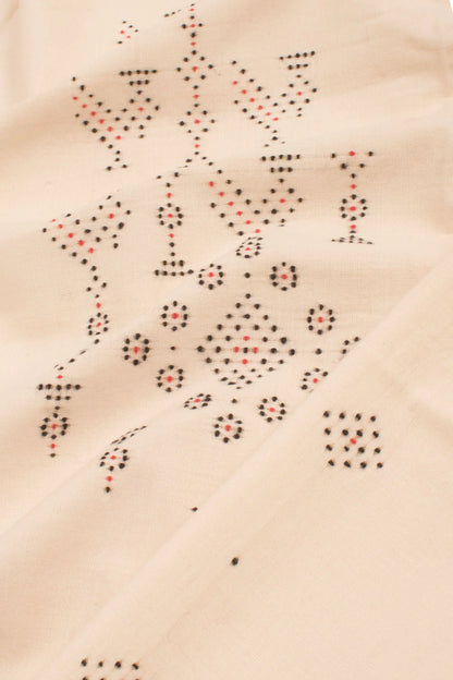 Off White Tangaliya Cotton Kurta Material-Rutambhara-RUTAMBHARA