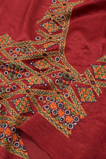 Mirror Embroidered Mashru Blouse Material-Rutambhara-RUTAMBHARA