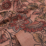 Hand Painted Pen Kalamkari Chanderi Blouse Material-Rutambhara-RUTAMBHARA