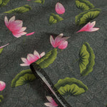 Pichwai Printed Raw Silk Blouse Material-Rutambhara-RUTAMBHARA