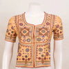 Yellow Hand Embroidered Pure Silk Kutchi Blouse