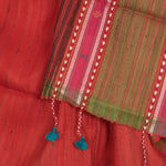 Handwoven Kutchi Weave Tussar Cotton Dupatta-Rutambhara-RUTAMBHARA