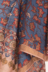 Hand Painted Pen Kalamkari Tussar Silk Dupatta