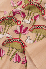 Kantha Embroidered Silk Blouse Material-Rutambhara-RUTAMBHARA