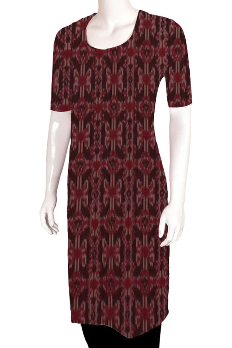 Handloom Ikat Silk Cotton Kurta Material-Rutambhara-RUTAMBHARA