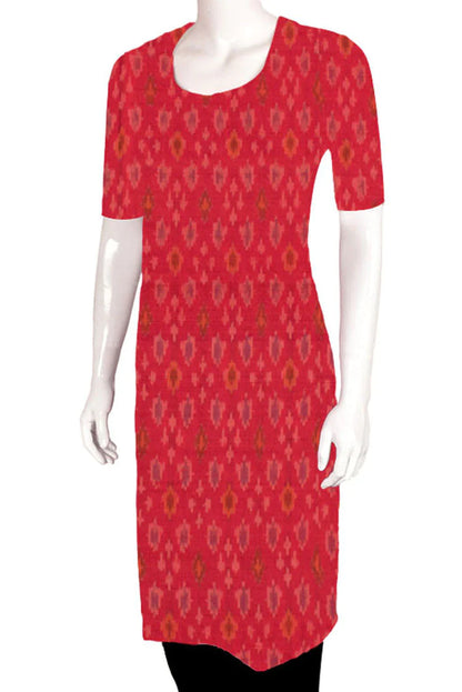 Handloom Ikat Raw Silk Kurta Material-Rutambhara-RUTAMBHARA
