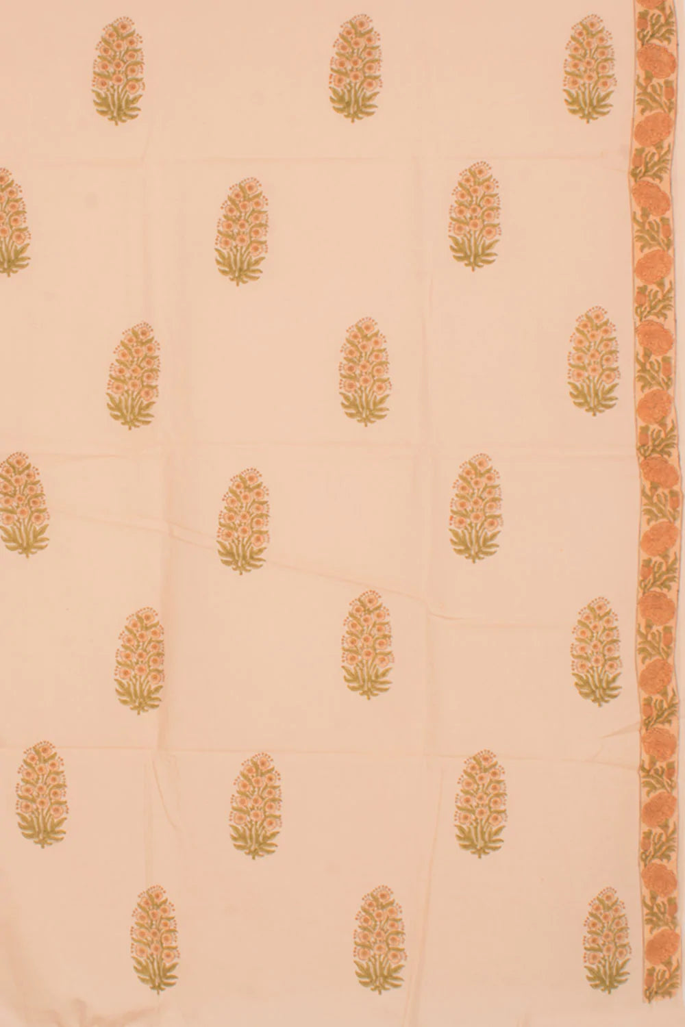 Hand Block Printed Cotton 3-Piece Salwar Suit Material-Rutambhara-RUTAMBHARA