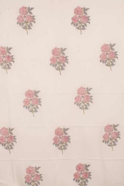 Hand Block Printed Cotton 3-Piece Salwar Suit Material-Rutambhara-RUTAMBHARA