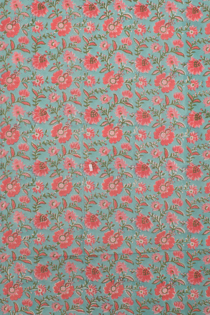 Hand Block Printed Cotton 3-Piece Salwar Suit Material-Rutambhara-RUTAMBHARA