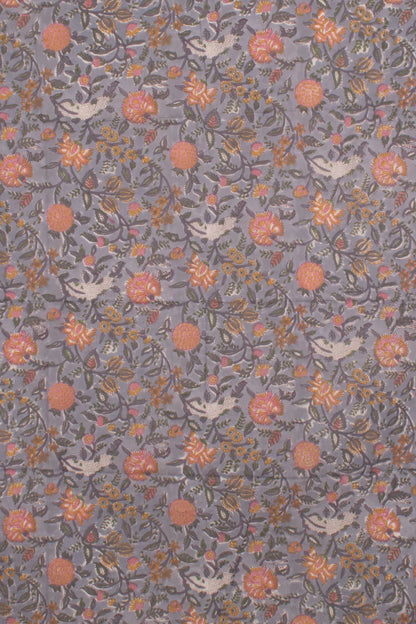 Hand Block Printed Cotton 3-Piece Salwar Suit Material-Rutambhara-RUTAMBHARA