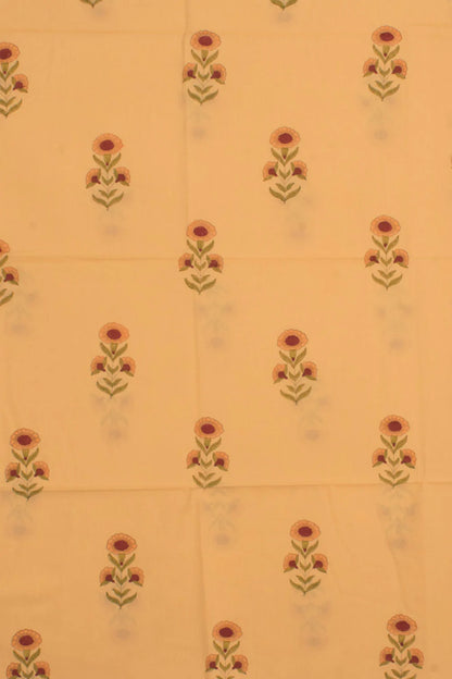 Hand Block Printed Cotton 3-Piece Salwar Suit Material-Rutambhara-RUTAMBHARA