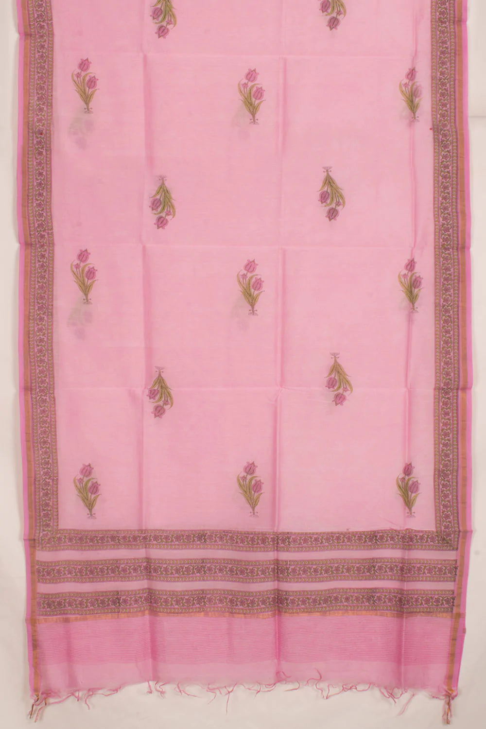 Hand Block Printed Cotton 3-Piece Salwar Suit Material-Rutambhara-RUTAMBHARA