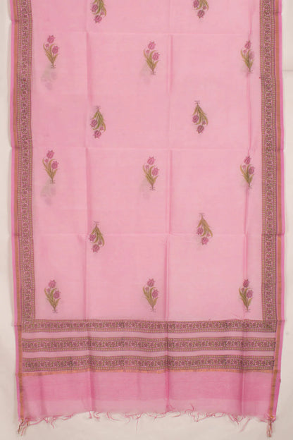 Hand Block Printed Cotton 3-Piece Salwar Suit Material-Rutambhara-RUTAMBHARA