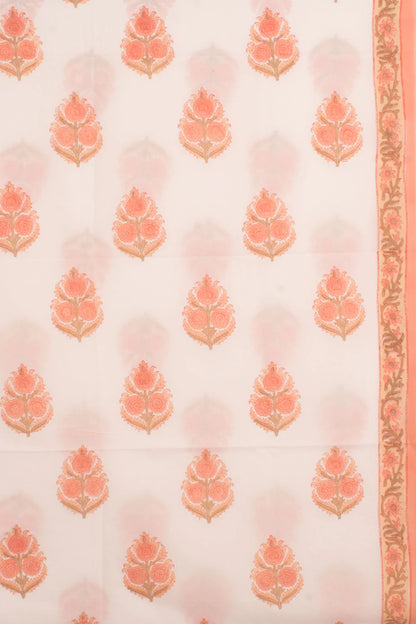 Hand Block Printed Cotton 3-Piece Salwar Suit Material-Rutambhara-RUTAMBHARA