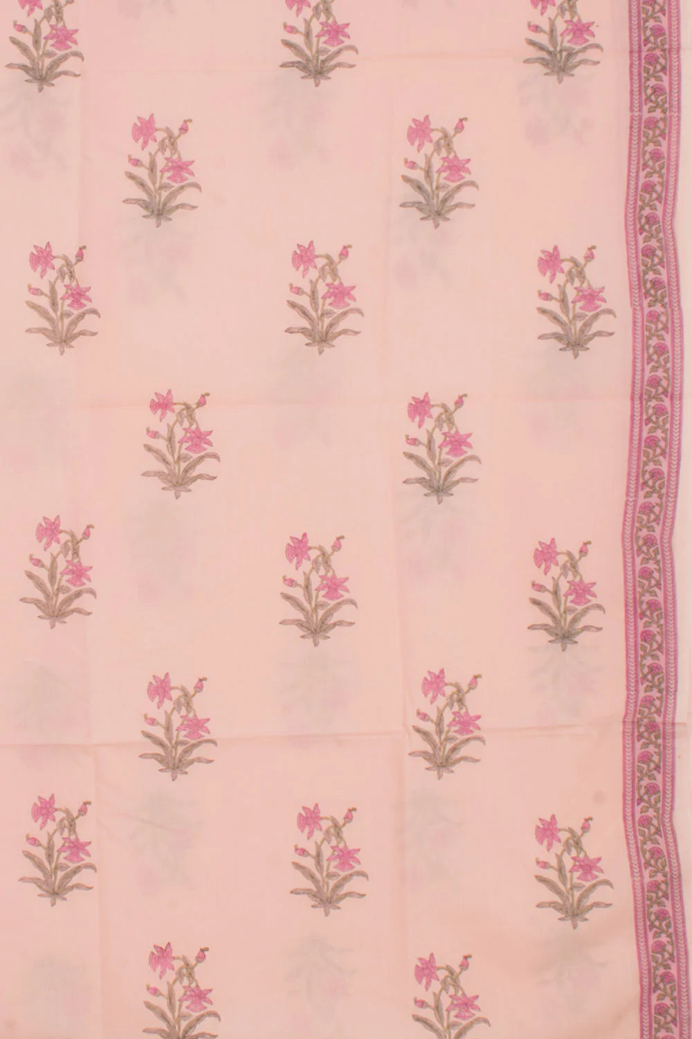 Hand Block Printed Cotton 3-Piece Salwar Suit Material-Rutambhara-RUTAMBHARA