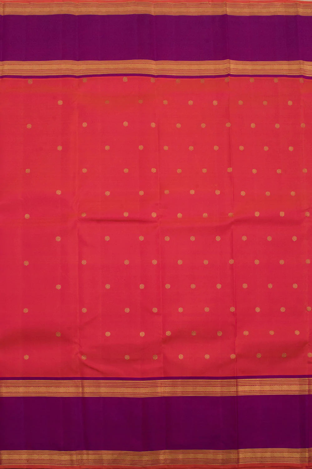 Eevara Orange Purple Kancheevaram Heirloom Silk Saree