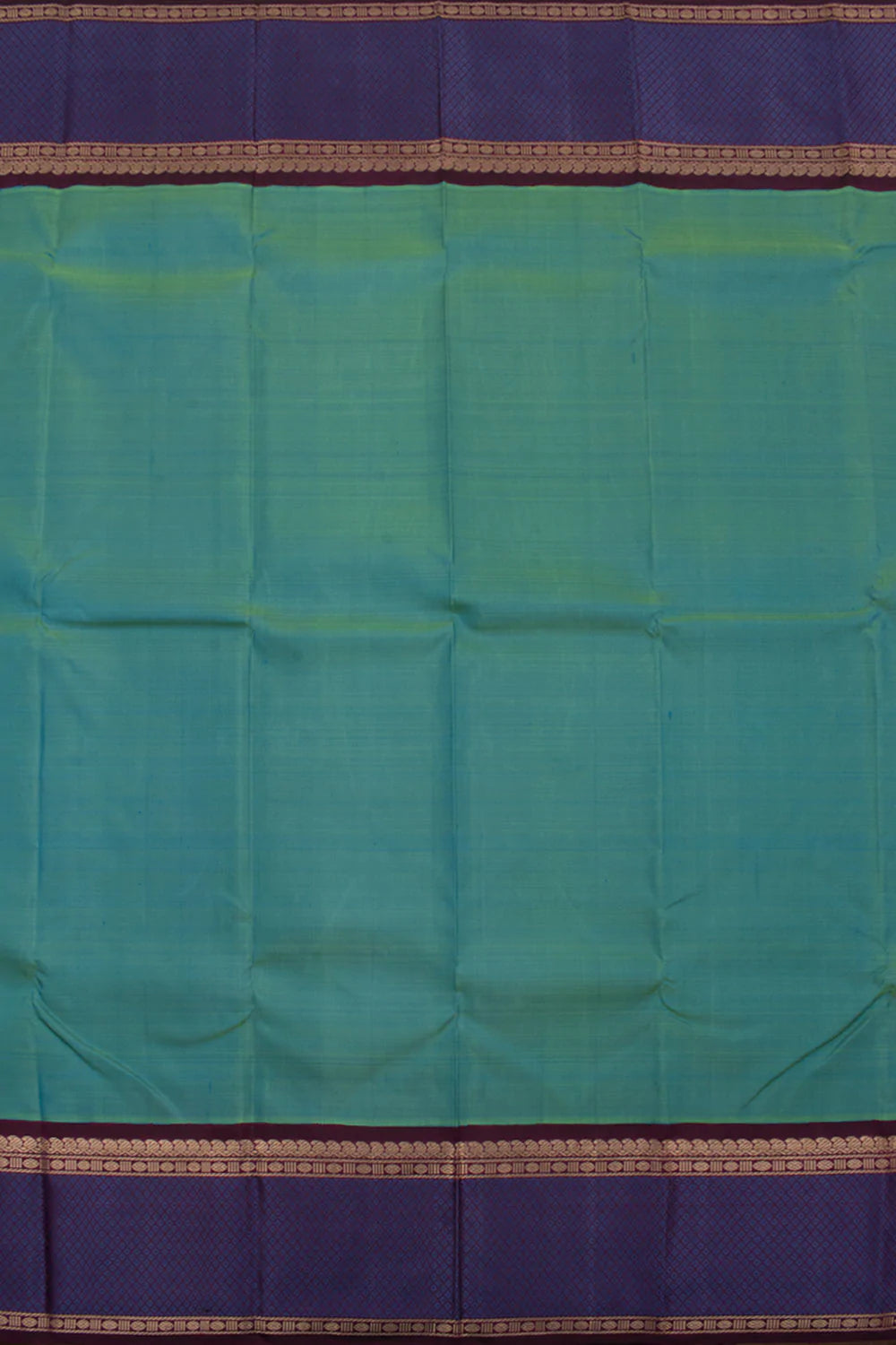 Eevara Aqua Blue Purple Kancheevaram Heirloom Silk Saree