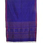 Handwoven Blue Tangaliya Silk Cotton Saree-Rutambhara-RUTAMBHARA