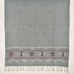 Handwoven Jamdani Cotton Dupatta-Rutambhara-RUTAMBHARA