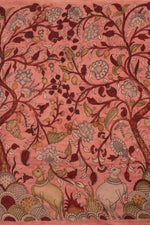 Hand Painted Pen Kalamkari Silk Kurta Material-Rutambhara-RUTAMBHARA