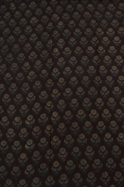 Ajrakh Printed Natural Dye Mulberry Silk Kurta Material-Rutambhara-RUTAMBHARA