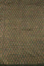 SIYAHI - GREEN HAND BLOCK PRINTED GAJJI SILK KURTA MATERIAL-Rutambhara-RUTAMBHARA