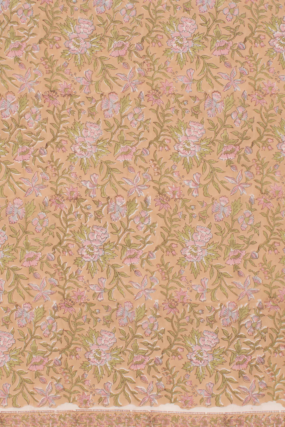 Hand Block Printed Cotton 3-Piece Salwar Suit Material-Rutambhara-RUTAMBHARA