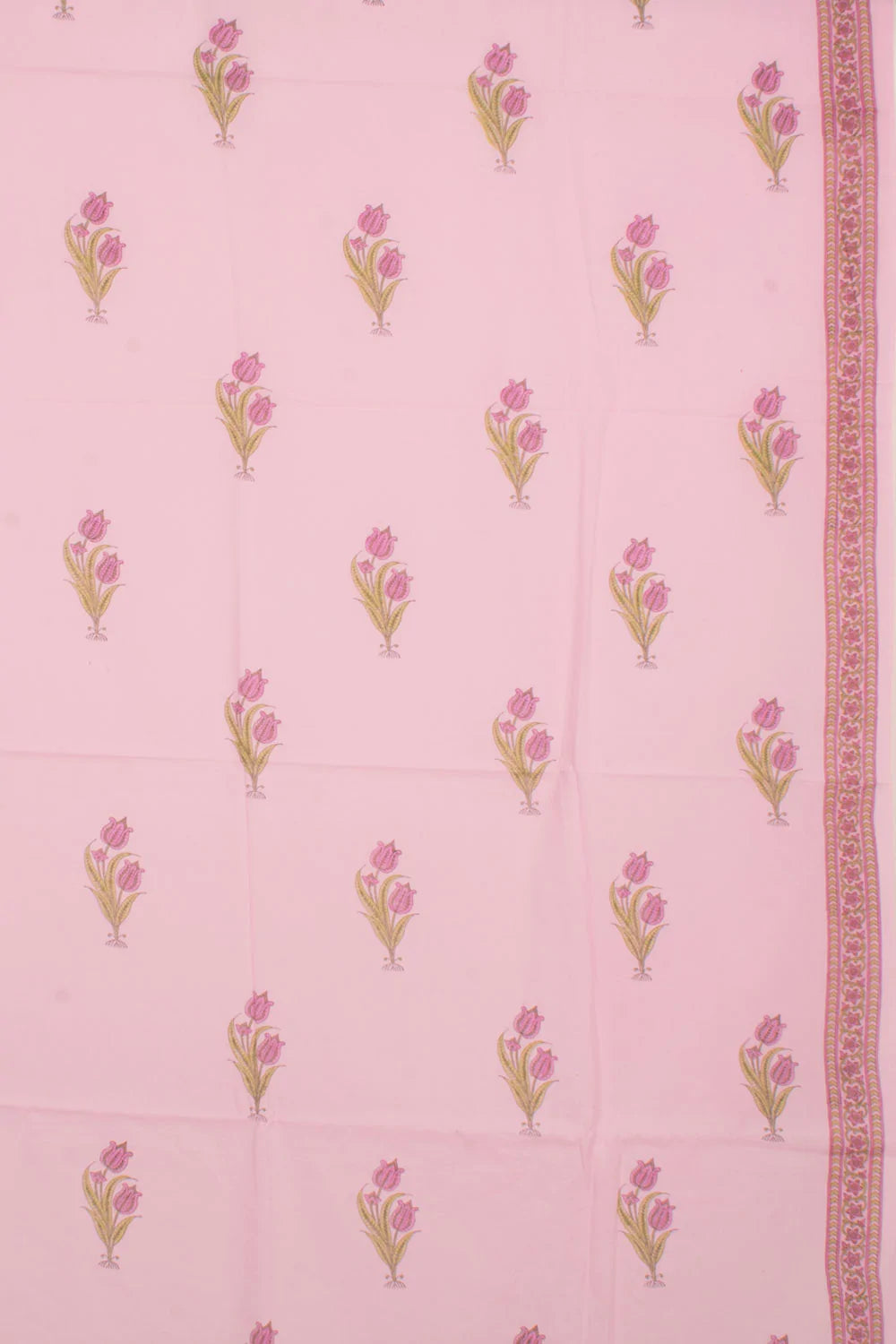 Hand Block Printed Cotton 3-Piece Salwar Suit Material-Rutambhara-RUTAMBHARA