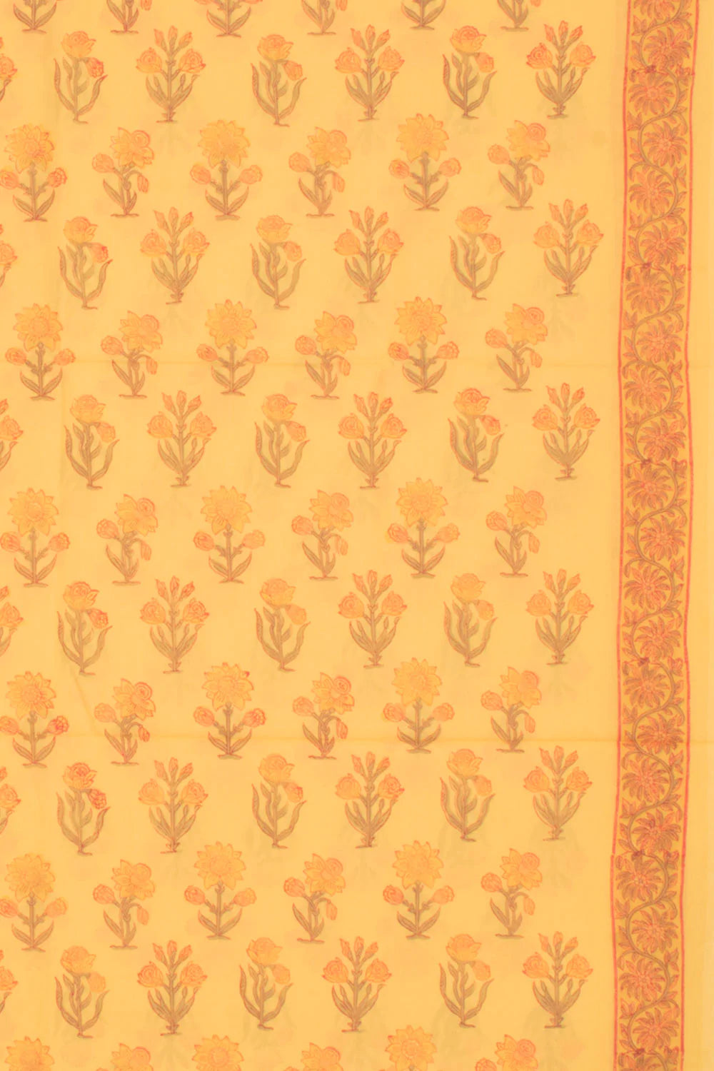 Hand Block Printed Cotton 3-Piece Salwar Suit Material-Rutambhara-RUTAMBHARA