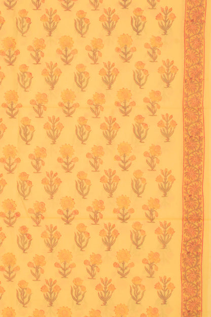 Hand Block Printed Cotton 3-Piece Salwar Suit Material-Rutambhara-RUTAMBHARA