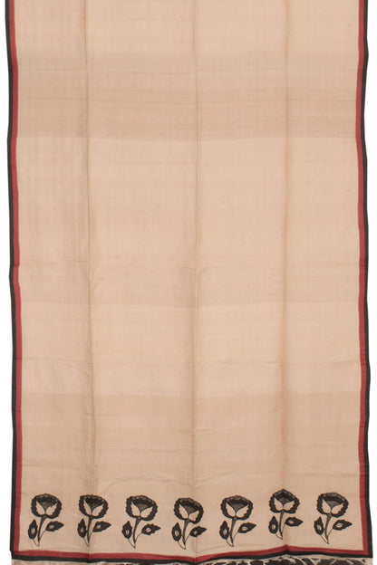 Hand Embroidered Half and Half Tussar Silk Saree-Rutambhara-RUTAMBHARA