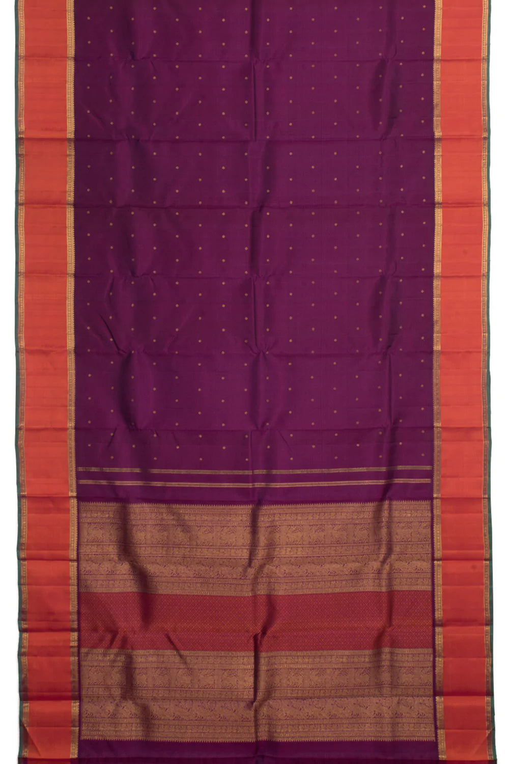 Eevara Royal Purple Kancheevaram Heirloom Silk Saree
