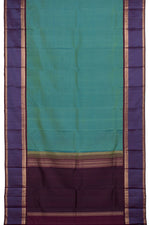 Eevara Aqua Blue Purple Kancheevaram Heirloom Silk Saree-Rutambhara-Green-RUTAMBHARA