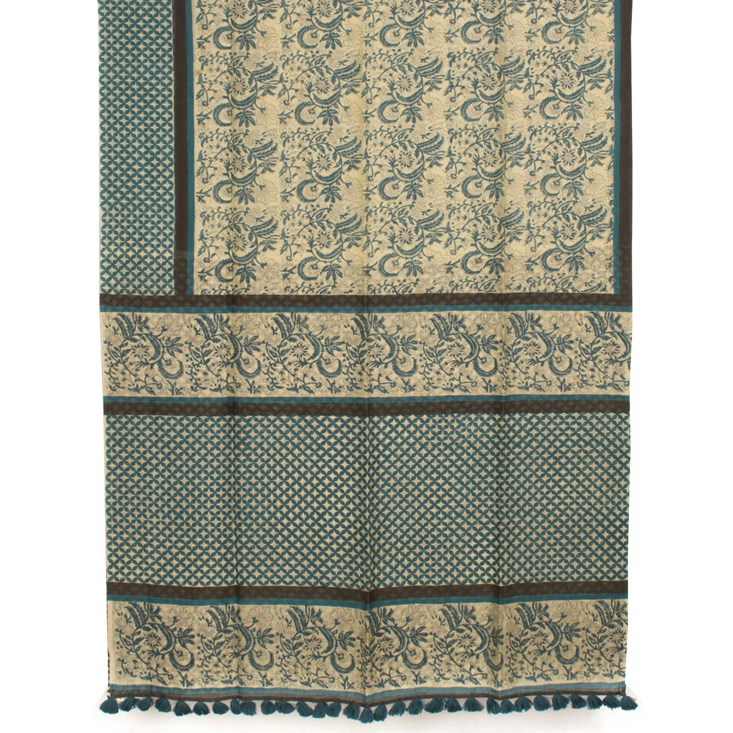 Hand Block Printed Chanderi Silk Cotton Saree-Rutambhara-RUTAMBHARA