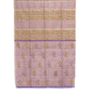 Purple Hand Block Printed Chanderi Silk Cotton Saree