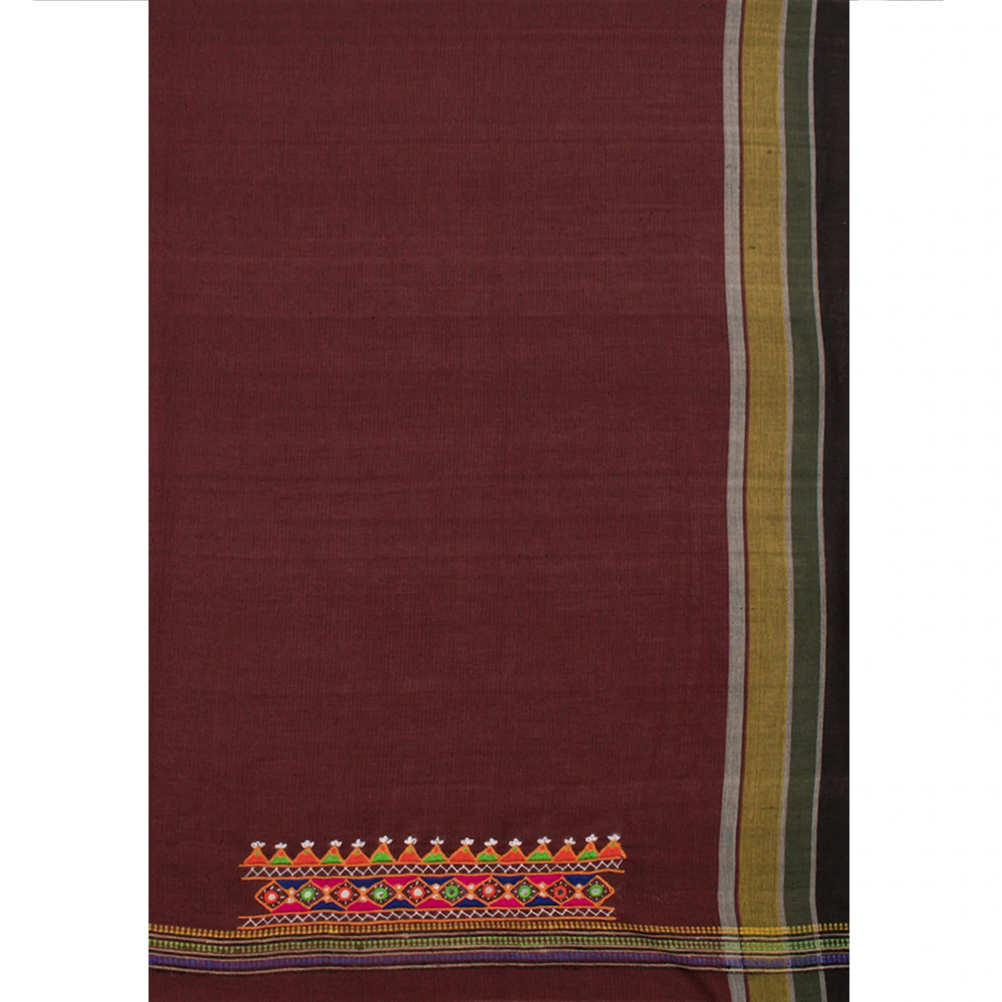 Handwoven Kutchi Weave Tussar Cotton Saree