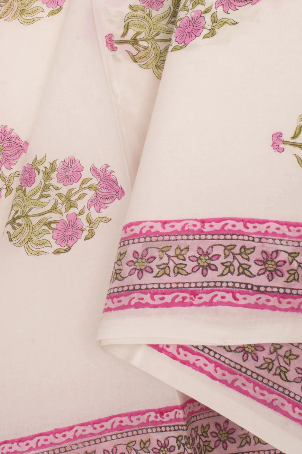 Hand Block Printed Cotton 3-Piece Salwar Suit Material-Rutambhara-RUTAMBHARA