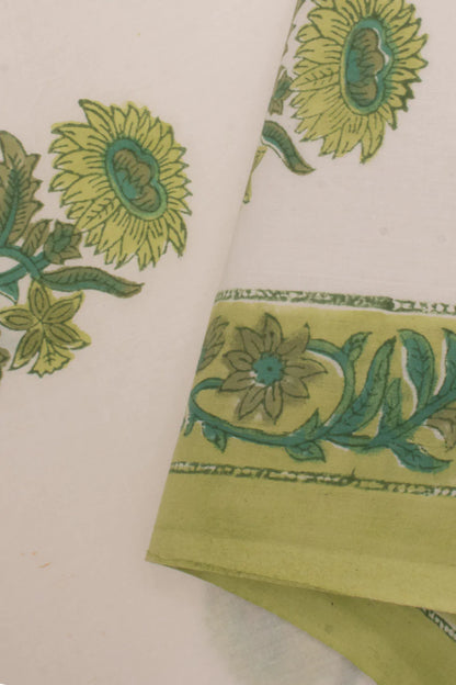 Hand Block Printed Cotton 3-Piece Salwar Suit Material-Rutambhara-RUTAMBHARA