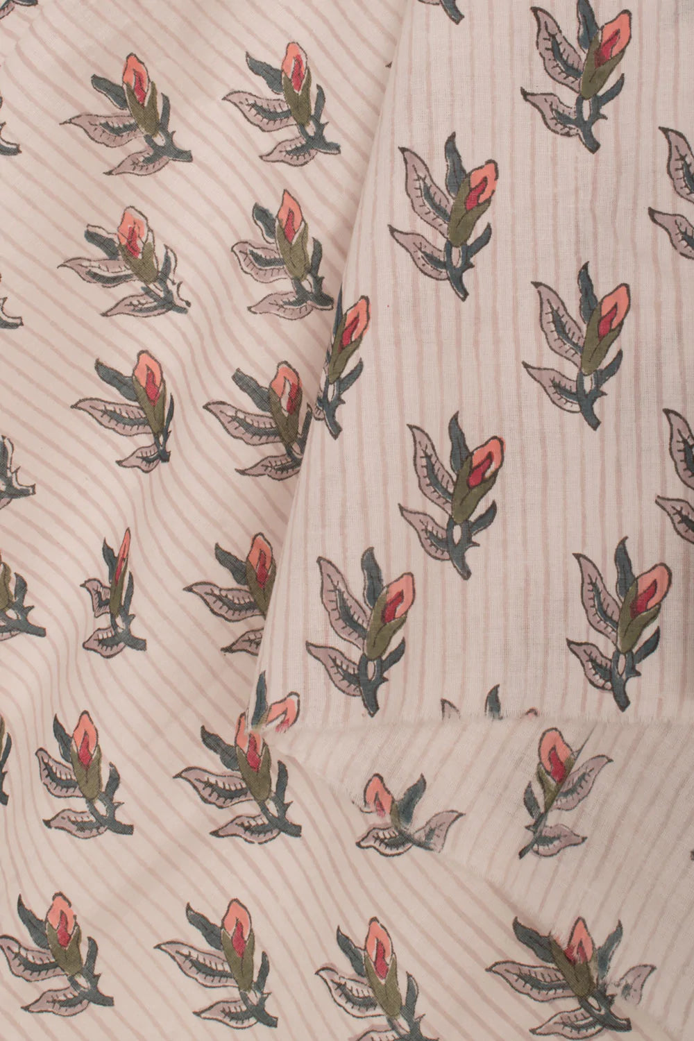 Hand Block Printed Chanderi 3-Piece Salwar Suit Material