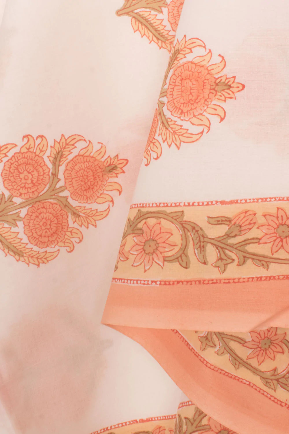 Hand Block Printed Cotton 3-Piece Salwar Suit Material-Rutambhara-RUTAMBHARA