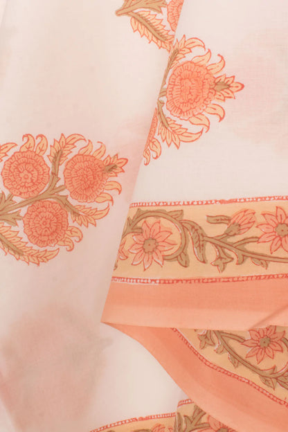 Hand Block Printed Cotton 3-Piece Salwar Suit Material-Rutambhara-RUTAMBHARA