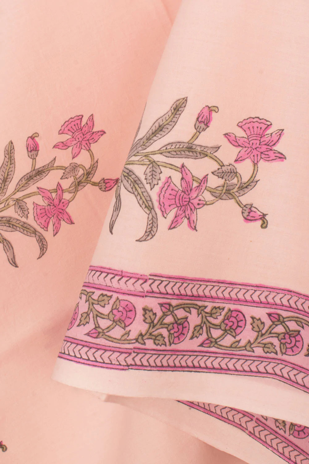 Hand Block Printed Cotton 3-Piece Salwar Suit Material-Rutambhara-RUTAMBHARA