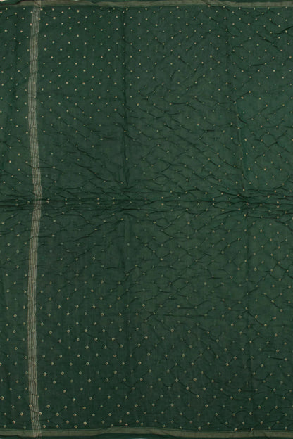 Handcrafted Ajrakh and Bandhani Chanderi Saree-Rutambhara-RUTAMBHARA