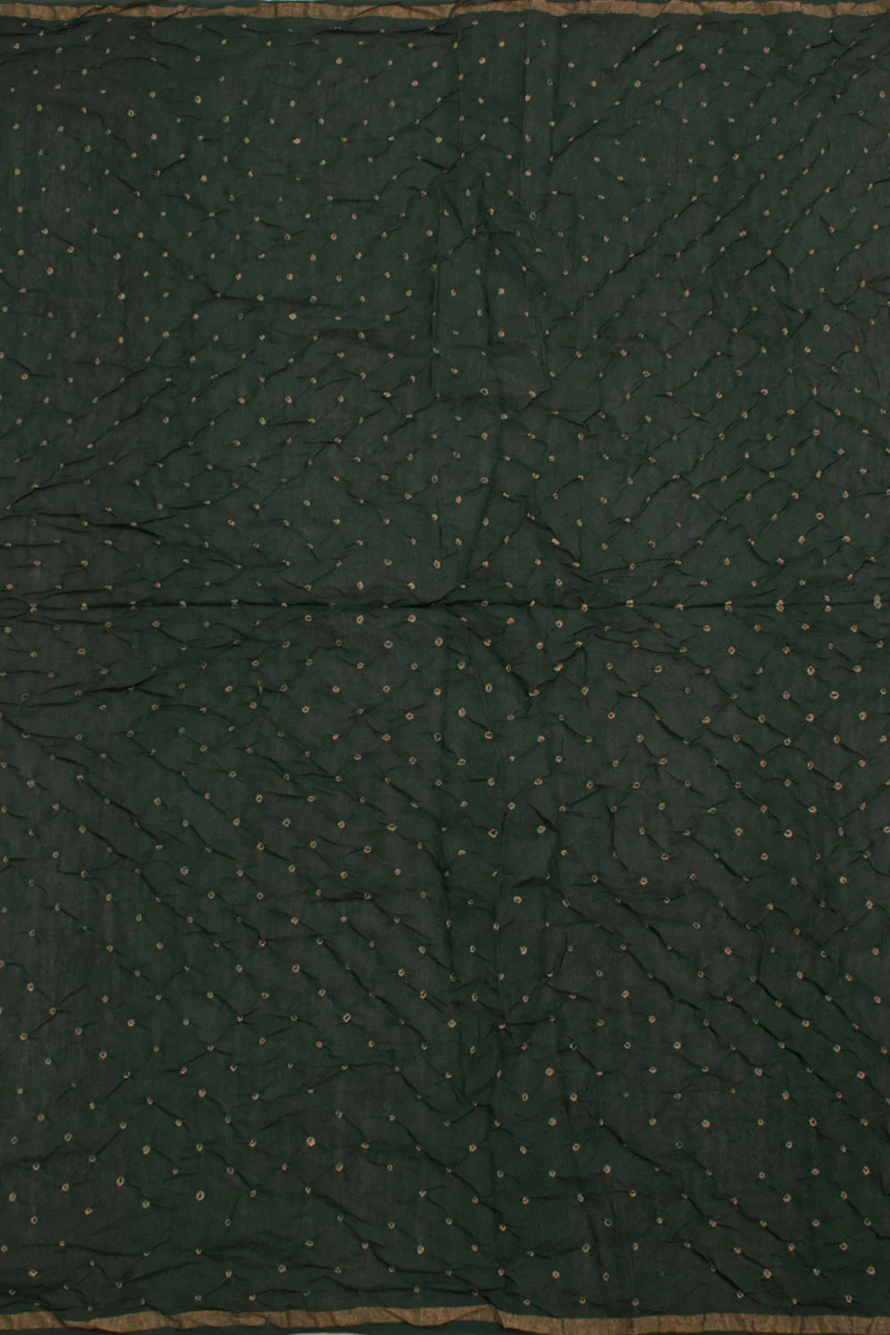 Handcrafted Ajrakh and Bandhani Chanderi Saree-Rutambhara-RUTAMBHARA