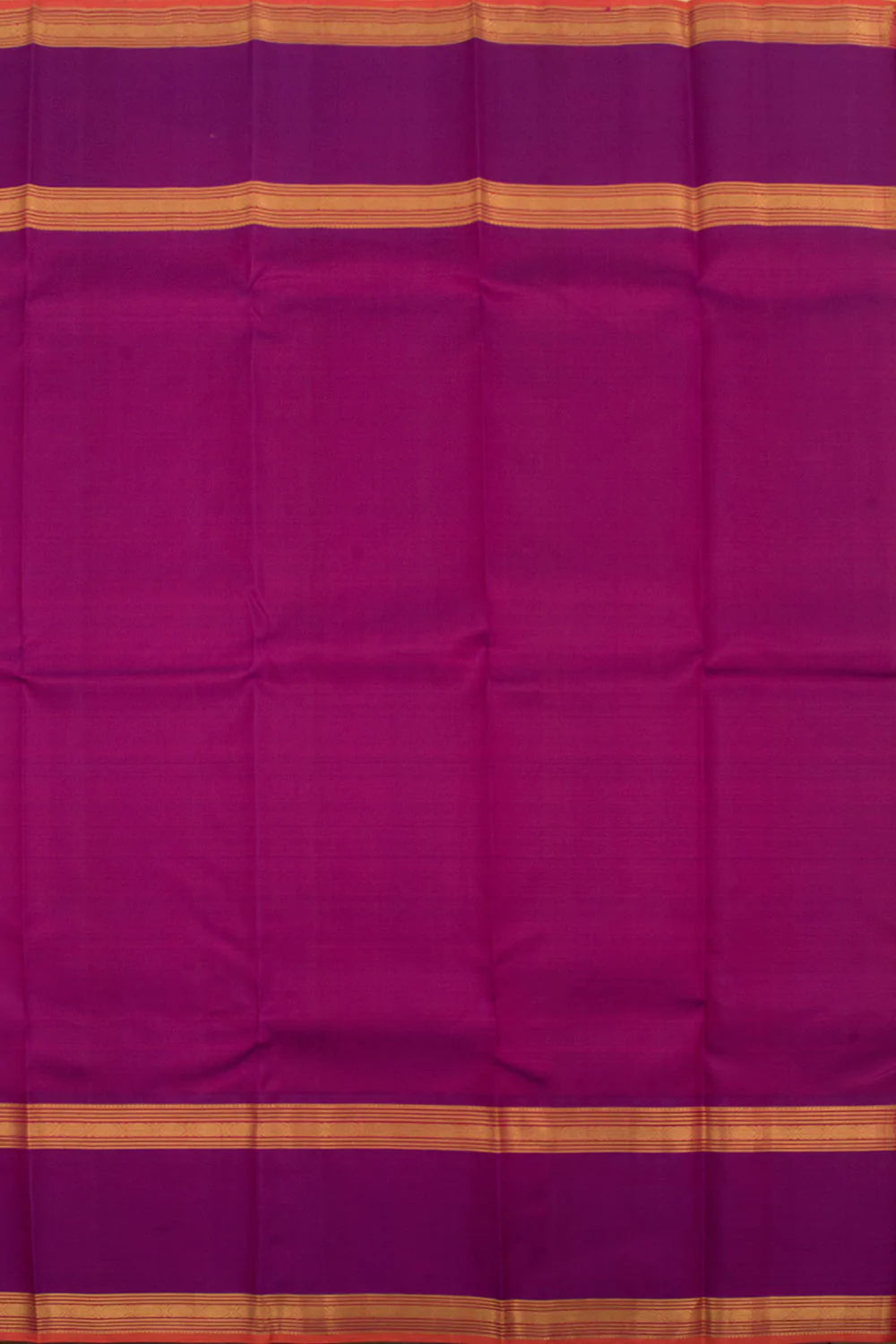 Eevara Orange Purple Kancheevaram Heirloom Silk Saree
